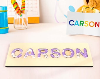 Custom Acrylic Name Puzzle, Personalized Name Puzzle, Montessori Toys, Baby Gift, Baby Shower Gift, Birthday Gift