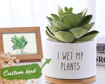 Custom Flower Planter Pot, Personalized Text, Ceramic Succulent Plant Pot, Gift for Mom, Mother's Day Gift, Birthday Gift, Housewarming Gift
