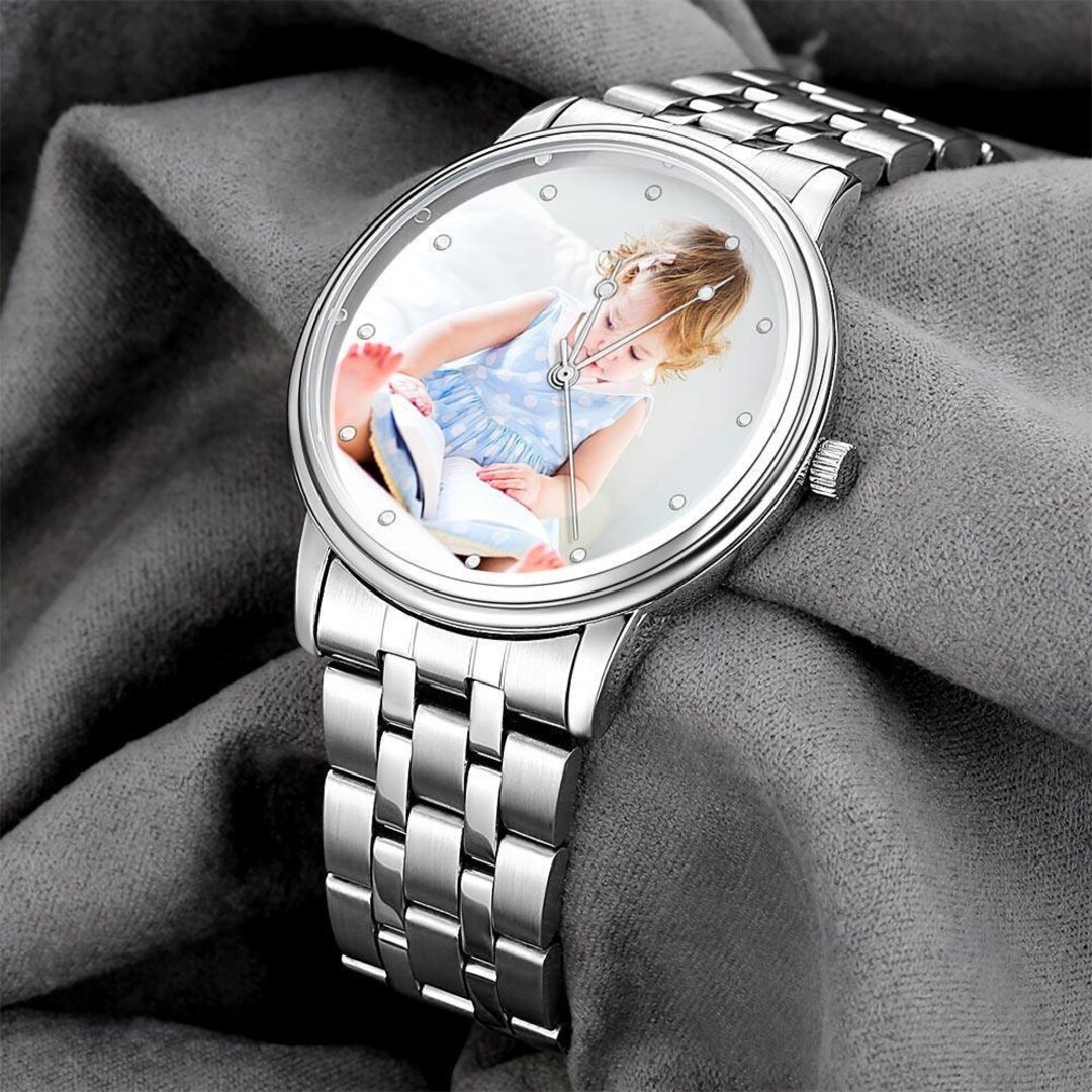 Unisex Engraved Photo Watch, Alloy Strap 38mm, Custom Photo Watch