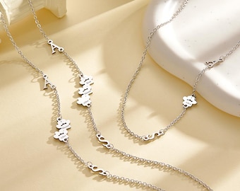 Custom Engraved Paw Shaped Initial Necklace – Unique Gift for Pet Owners