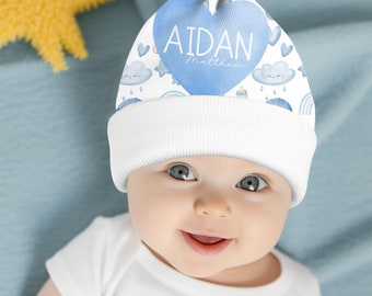 Custom Name Baby Boy Beanie, All Over Print (AOP), Cute Baby Cap for Baby Boy, Baby Hat, Baby Beanie, Newborn baby hat for baby boy