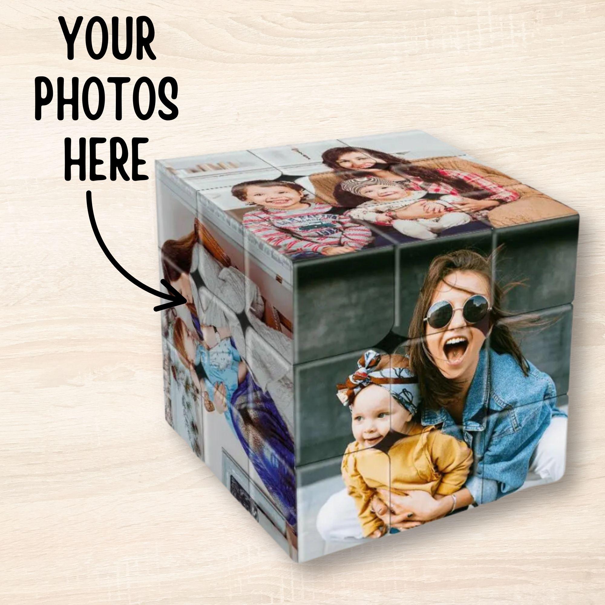 Personalisierter Foto-Cube – Drehbarer Würfel Für 6 Fotos, Individuelles Geschenk Für Familie & Freunde