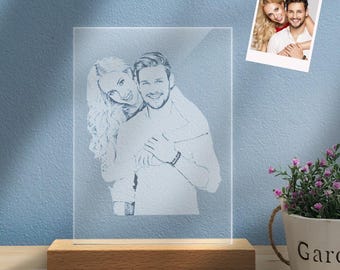 Personalized Photo LED Night Light, Custom Glass Keepsake
