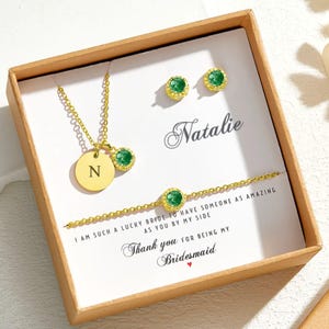 Personalized Jewelry Set, Earrings, Bracelet, Necklace Set, Bridesmaid Proposal Gift Box, Jewelry Set for Bridesmaid, Bridesmaid Gift