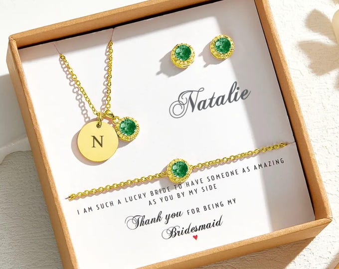Personalized Jewelry Set, Bridesmaid Gift Box
