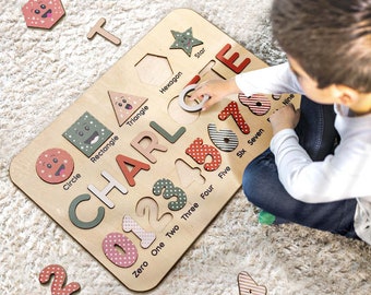 Custom Name Wooden Puzzle: Fun Activity for Babies & Toddlers, 1st Birthday Gift, Christmas Gift