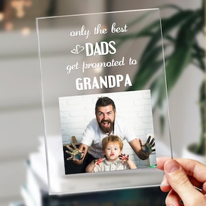 Custom Photo Acrylic Night Light, Only the Best Dads Get Promoted to Grandpa, Gift for Grandpa, Gift for Dad, Father&#39;s Day Gift