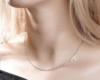 Custom Name Initial Dainty Necklace, 925 Silver, Gold, Rose Gold, Birthday Gift, Anniversary Gift, Gift for Wife, Gift for Girlfriend
