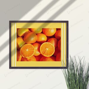 Freshly cut Oranges Art, Neutral Wall Art Prints, Botanical Line Art, Minimalist Modern Bedroom Living Room Wall Decor, Printable Art,