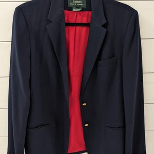 Ralph Lauren Blue Blazer Jacket Size 10