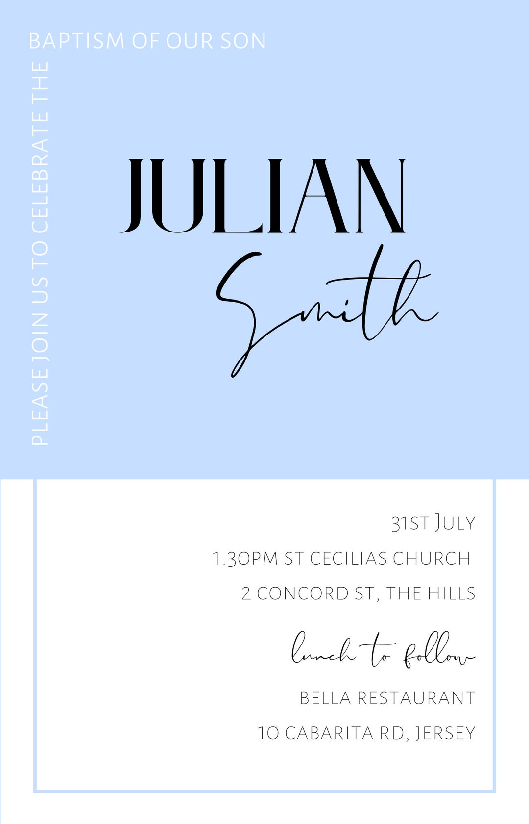 Baptism/christening Invitation Etsy