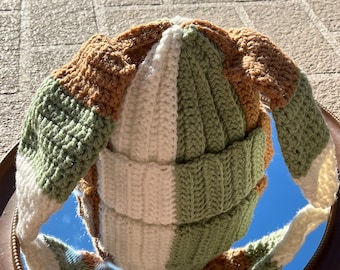 Gorro con orejas de conejo tonos tierra