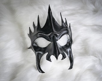 Leather Mask of Thorns | Black | Handmade | Made to order