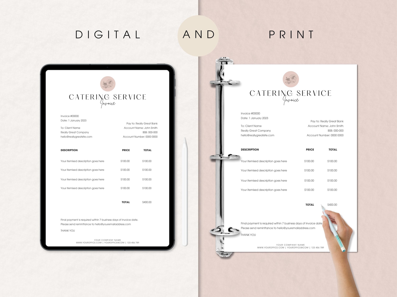 Catering Service Contract Template | Editable Agreement (canva) - Etsy