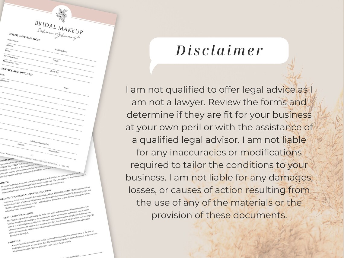 Makeup Contract Template for MUA Contract Agreement Freelance Etsy Makeup Contract Template for MUA Contract Agreement Freelance Etsy