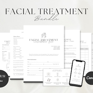Facial Treatment Forms Editable Esthetician Templates Printable Skincare Consent Forms Canva Facial Consultation Form Beauty Salon Forms