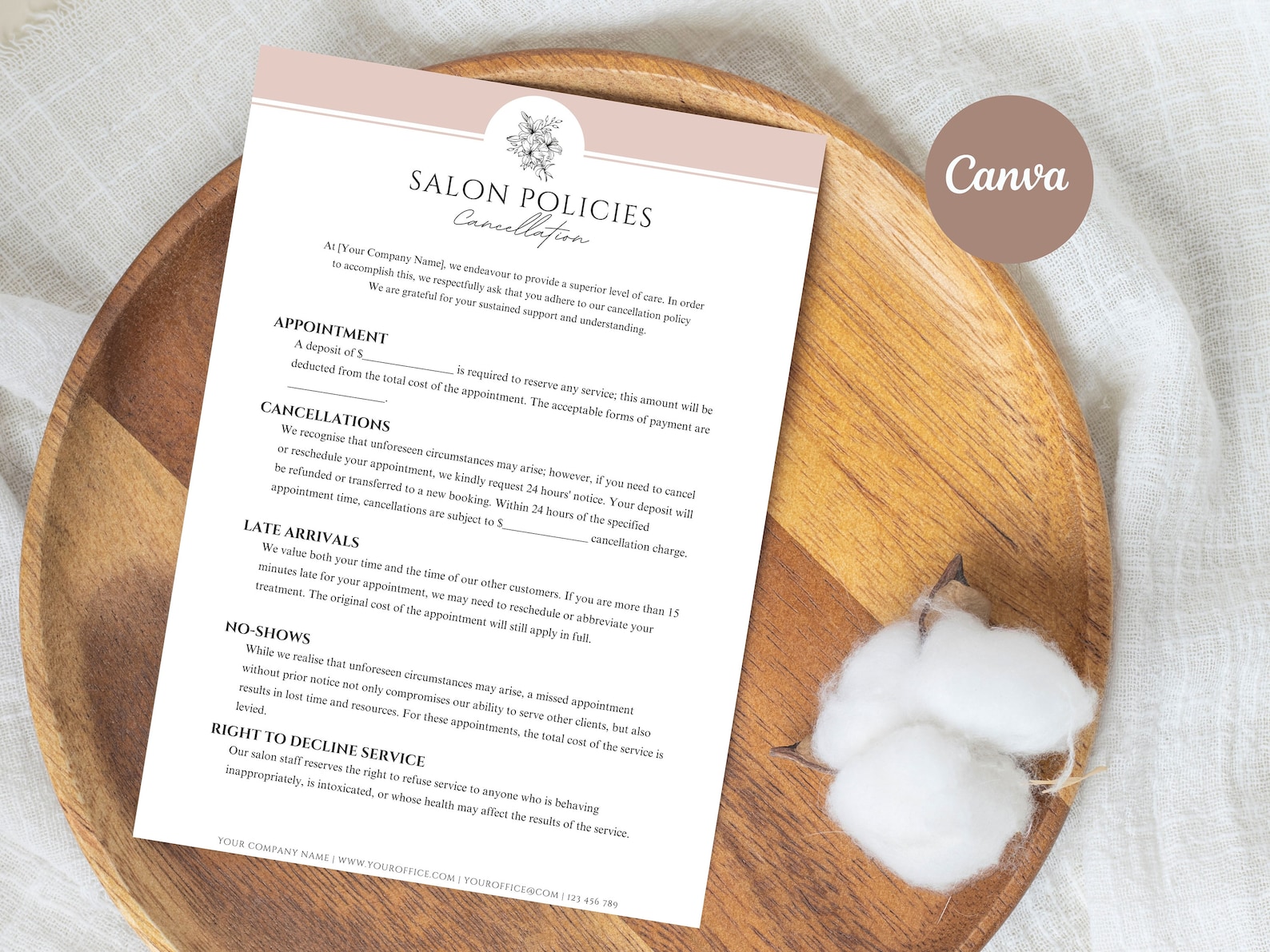 Image 4 for Salon Cancellation Policy Template