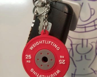 Gewichtheber Platte Schlüsselanhänger