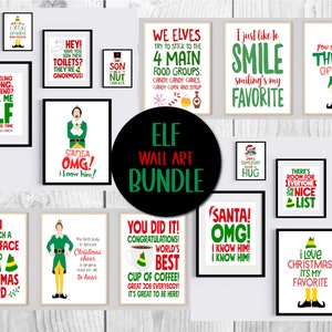 MEGA BUNDLE 16 Image Buddy The Elf Wall Art Decor Printable Movie Quotes Christmas Digital Instant Download OMG Santa Singing Ninny Nuggins