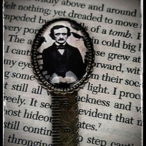 Edgar Allan Poe Bookmark: Bronze Metal Reader Gift