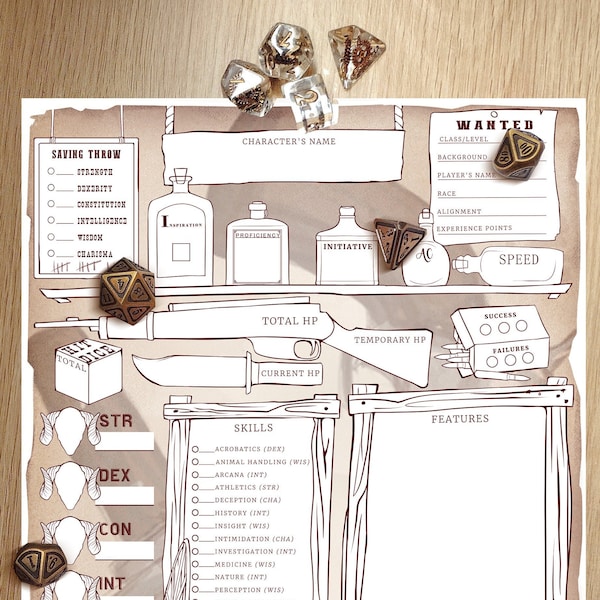 Western Character Sheet - DnD 5e