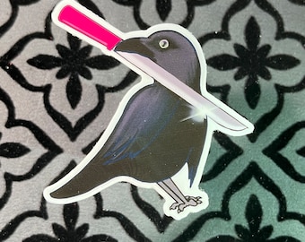 Murder Crow vinyl Sticker Decal great for journals, water bottles and  laptops