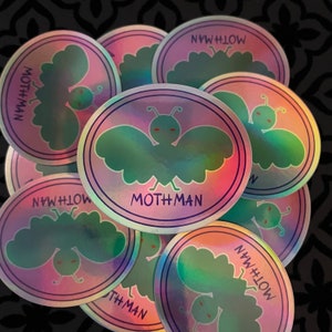 Pink holographic Mothman Cryptid Sticker Car Decal  water bottle laptop