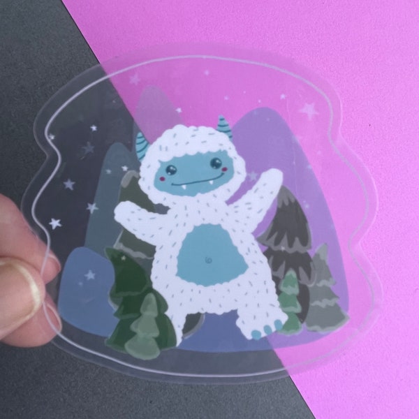 Yeti abominable snowman transparent Sticker | Car Decal  | water bottle | laptop | journal sticker