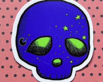 3" Purple Skull Vinyl Sticker: Laptop, Journal, Water Bottle
