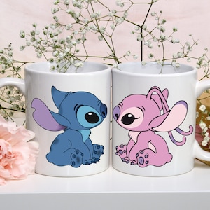 Stitch +  Angel Couples Mug | His | Hers | His and Her | Lily and Stitch | Experiment 626 | Experiment 624