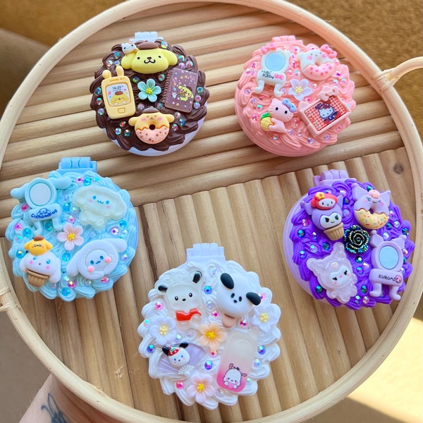 Kawaii “cupcake cutie” mirror/brush compacts / kawaii compact / kawaii gifts