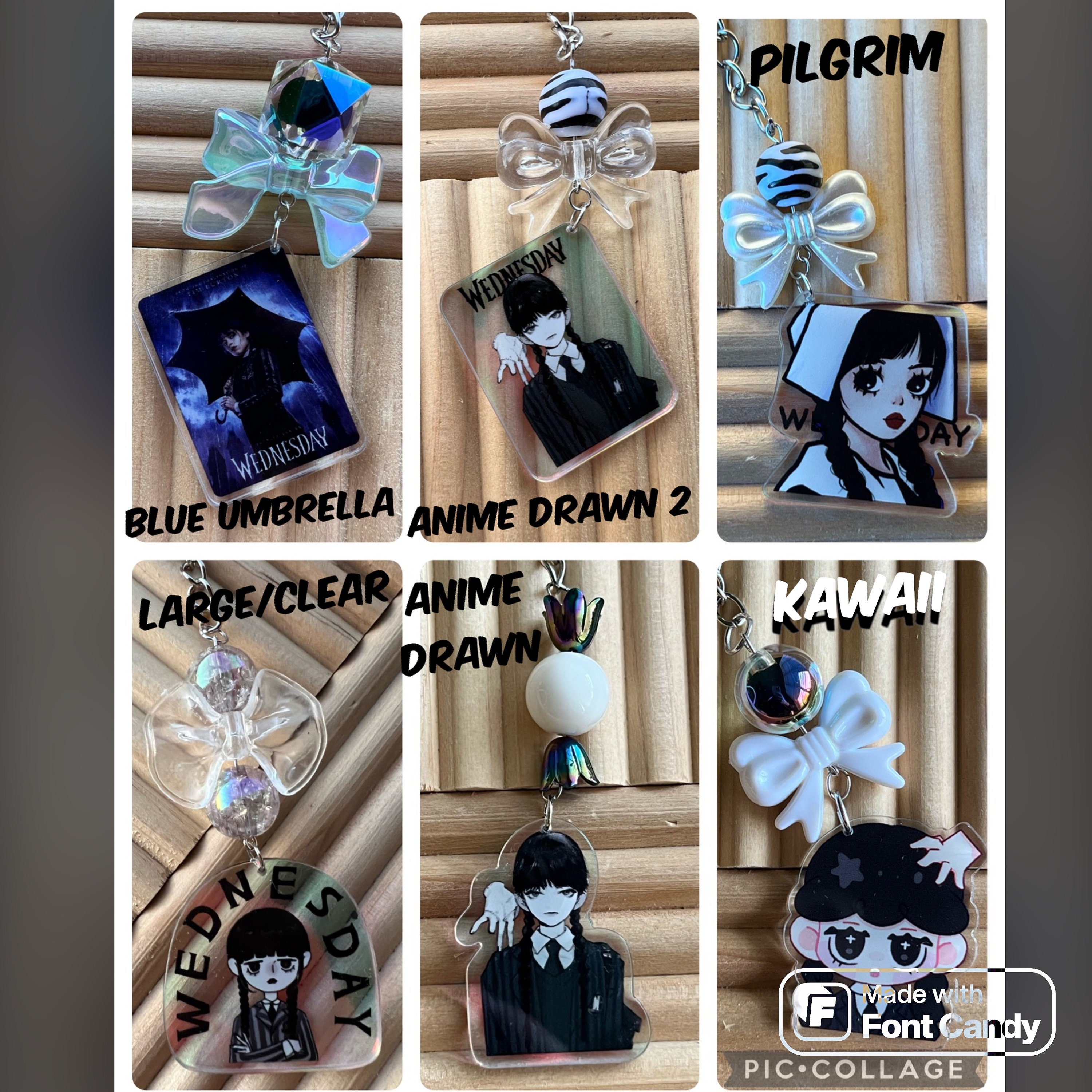 Mercredi Addams Porte-clés avec pendentif en forme de cœur Mercredi avec  parapluie dans une trousse couleur licorne inspirée de mercredi gadgets  accessoires idée cadeau magie fantaisie cosplay : : Mode