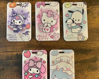 ID-kaarthouder met kawaii-personage en koord