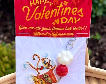 Valentines Day Hot Cheeto keychain / Cheeto lover keychain /  Fun gift / gag gift