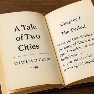 Racconto di due città di Charles Dickens / Romanzo classico del 1859 in formato PDF / Pacchetto digitale completo / Download del libro vintage per tutti i dispositivi