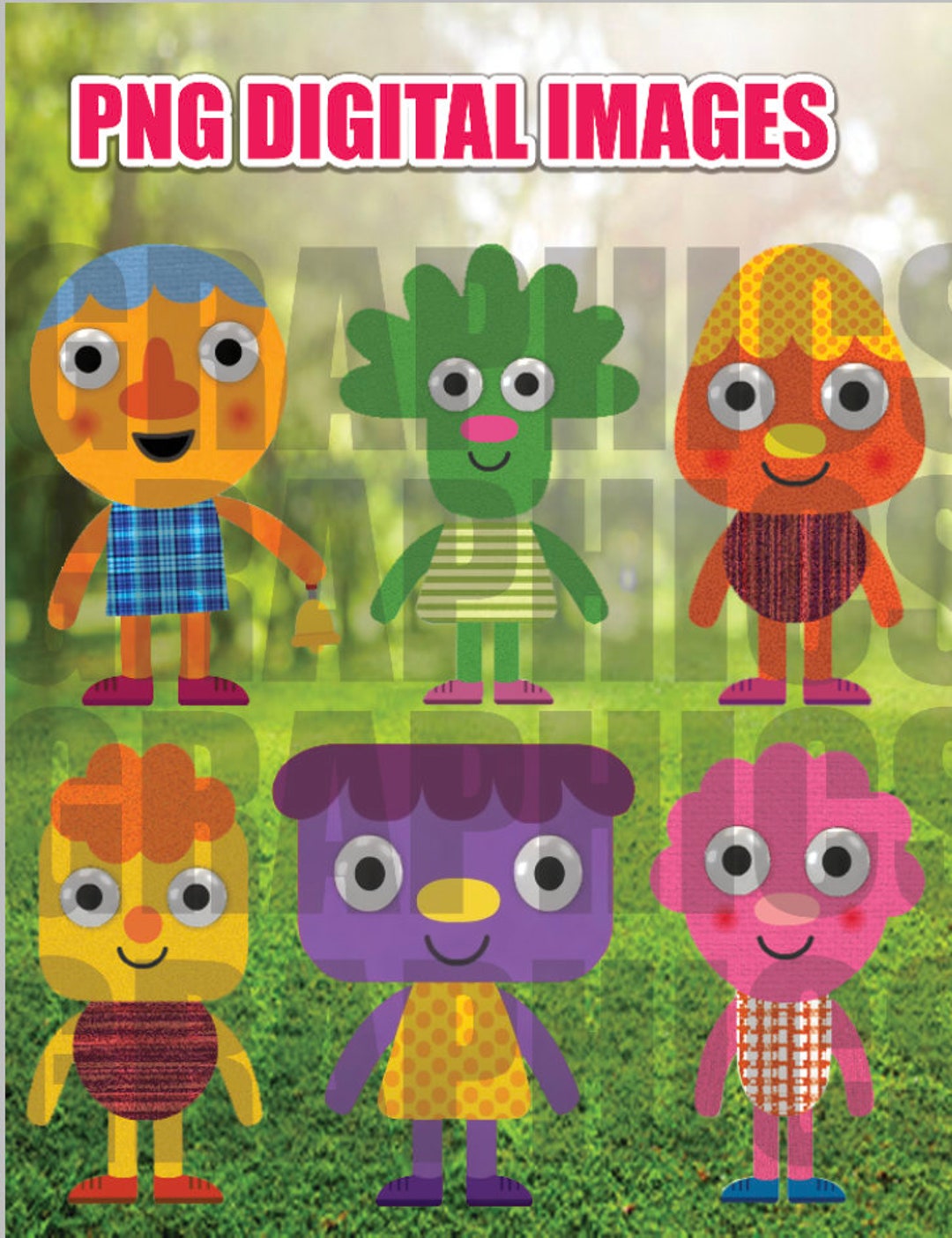 6 DIGITAL PNG Images , Noddle Pals and Noodle Kids Cartoon - Etsy