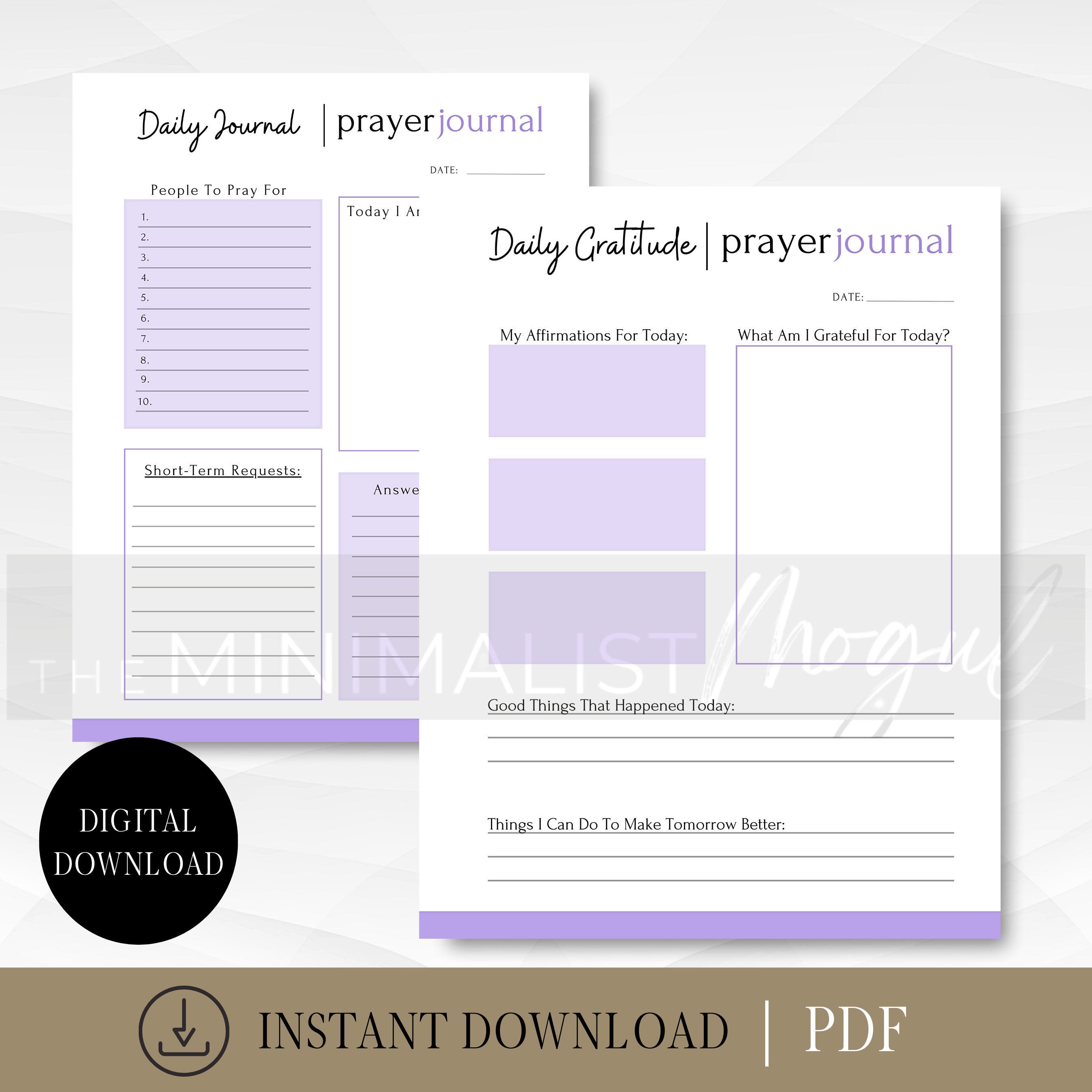 Prayer Journal Template: Bible Study Daily Devotional Notes Tracker ...