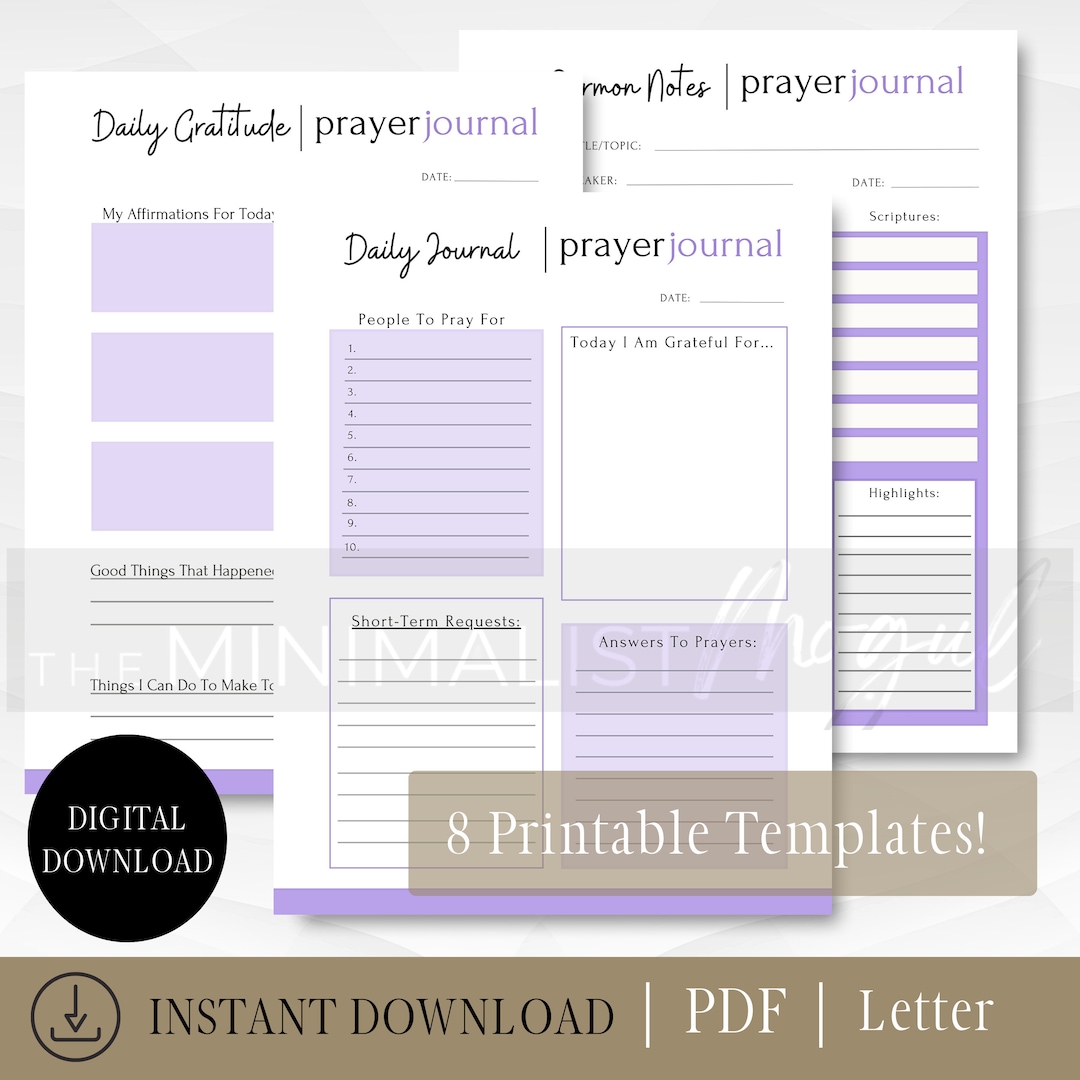 That Girl Prayer Journal PDF, Digital Prayer Journal, Digital Planner ...