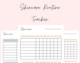 Skincare Routine Tracker, Digital Download, Skincare Tracker, Beauty Routine Tracker, Minimalist Skincare Planner Insert, GoodNotes Planner