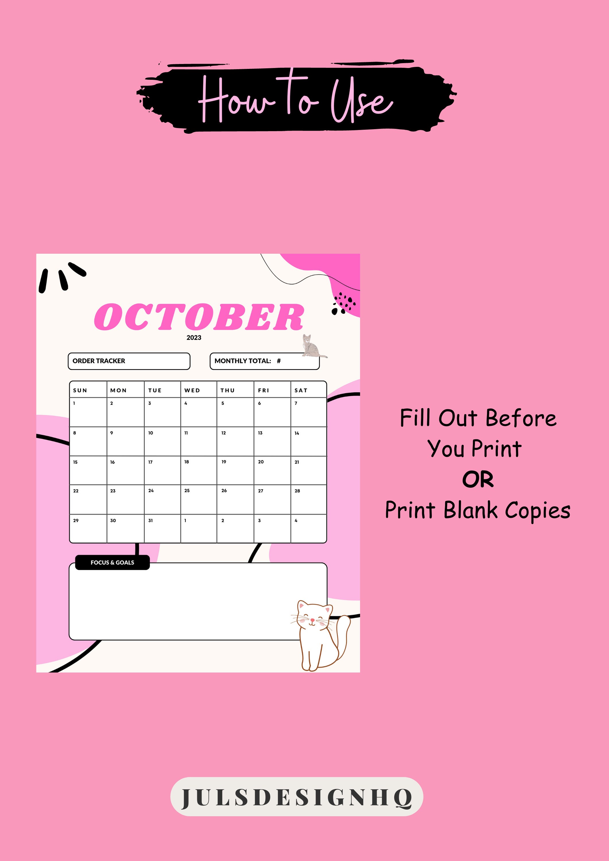 Hot Pink Order Tracker Order Management Order Template - Etsy