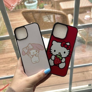 Anime Hello K-kitty K-Kuromi Phone Funda Coque Case For iphone 15 14 13 12  11 Pro XS Max Mini X SE 8 7 Plus TPU Case Capa Shell 