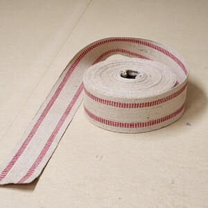 Upholstery Jute Webbing - 3.5&quot; Wide Heavy Duty with Red Stripe