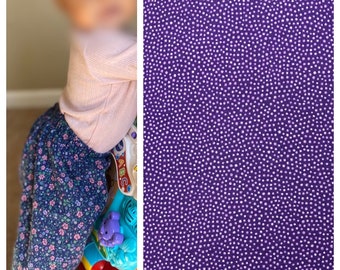 Infant/Toddler casual skirt. comfortable modest purple polka-dot print skirt