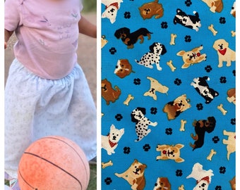 Infant/Toddler casual skirt. comfortable modest dog print skirt