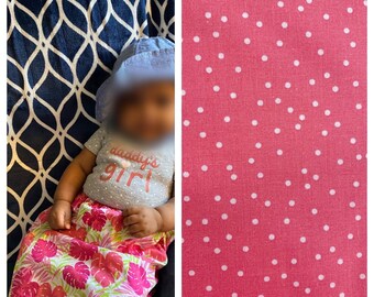 Infant/Toddler casual skirt. comfortable modest pink polka-dot print skirt