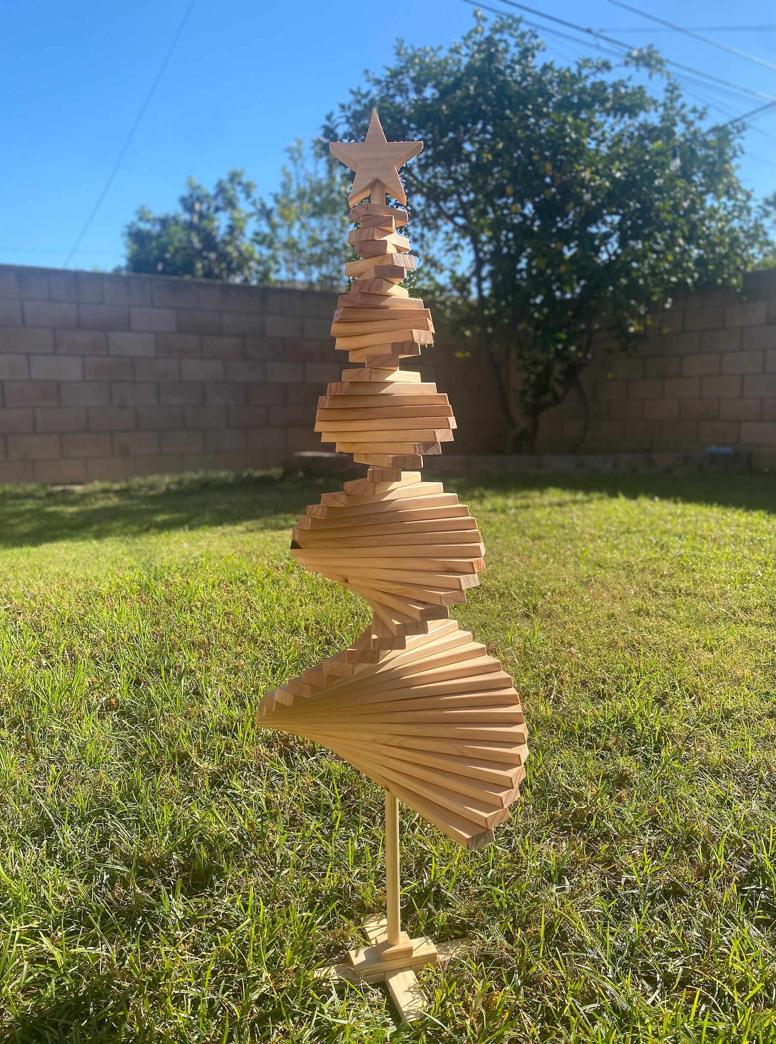 Spiral Wooden Christmas Tree - Etsy