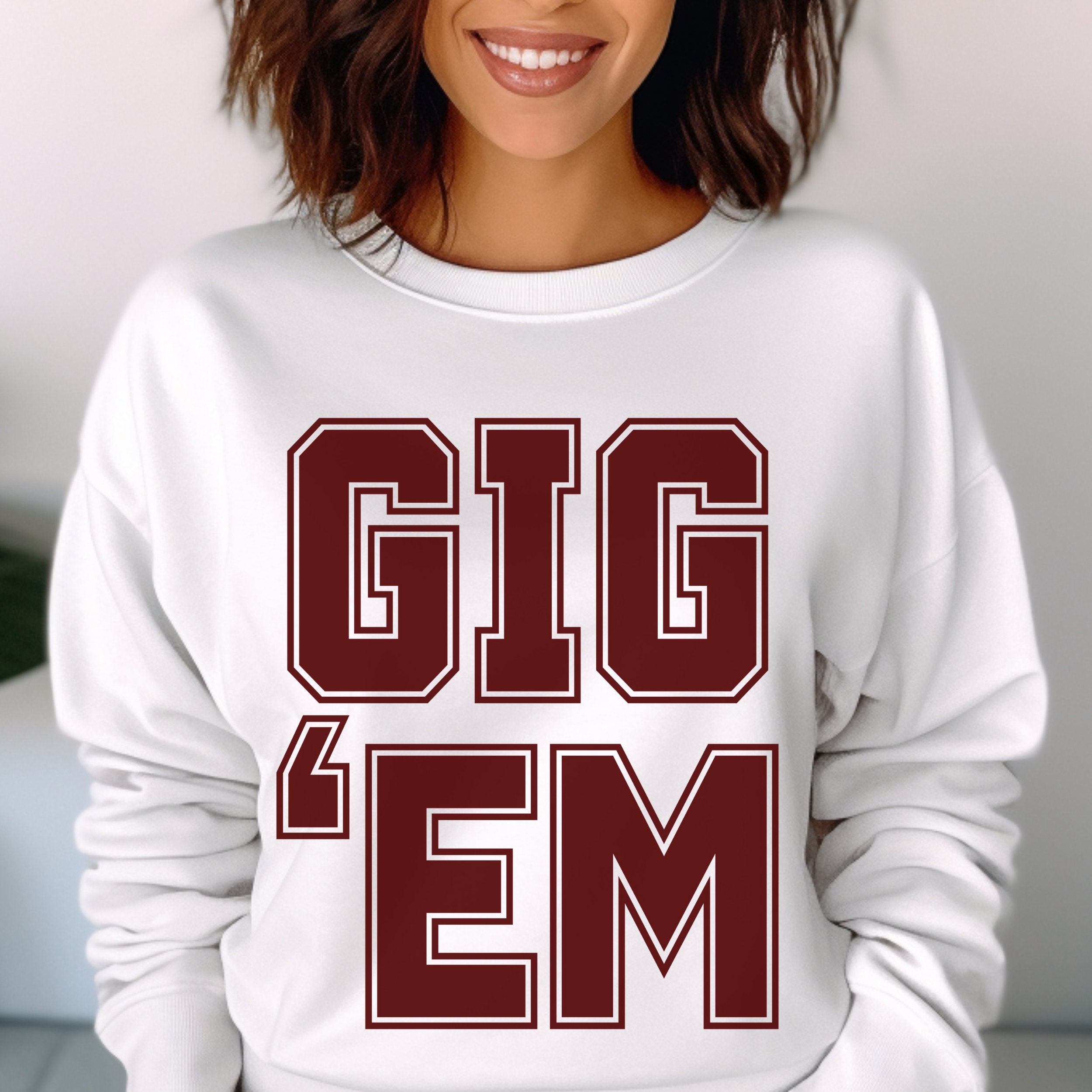  FanPrint Texas A&M Aggies T-Shirt - Gig 'Em! - Gray - Youth  Tee/Grey/S : Sports & Outdoors