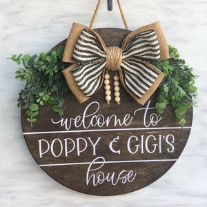 Personalized Grandparents House Welcome Sign: 14&quot; Door Hanger