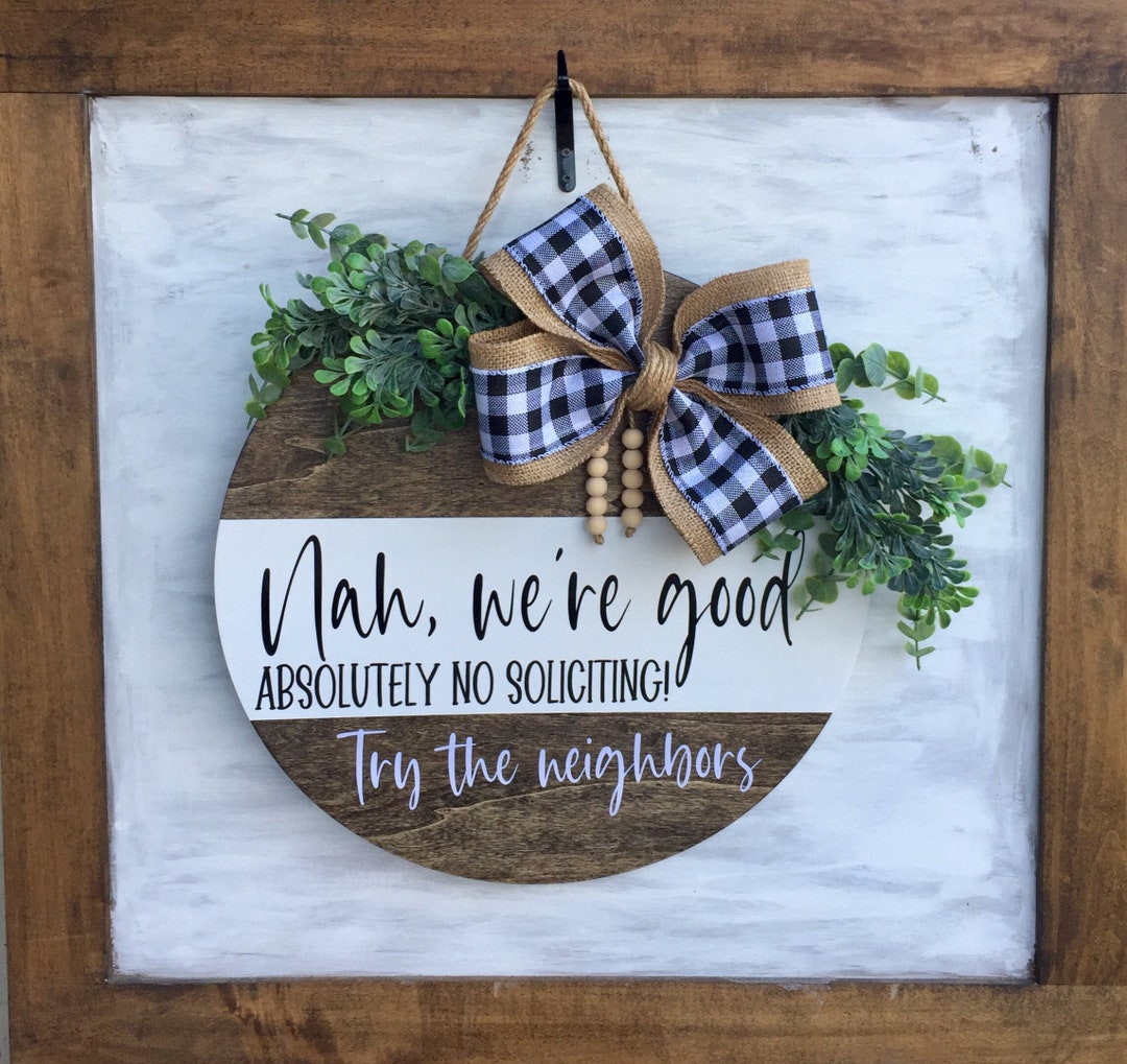 Funny No Soliciting Door Hanger: Snarky Neighbor Sign (1) - Etsy