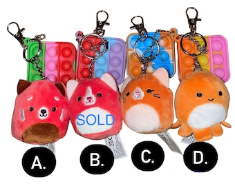 Squish Plush Keychain, Pop-It Keychain, Squish Plush Fidget Keychain, Charm Keychain, Squish Plush Keychain